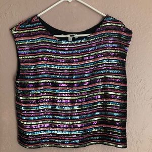 Tracy Reese hand beaded sequin top Size: S